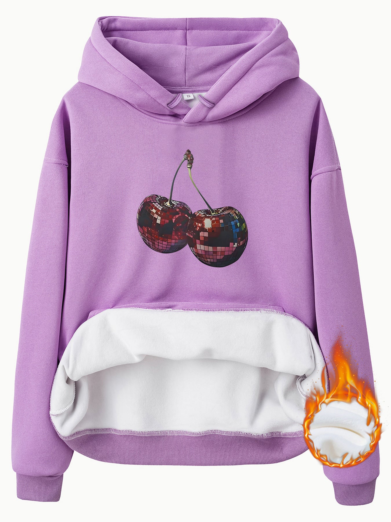 Hooded Sweatshirt with Cherry Print