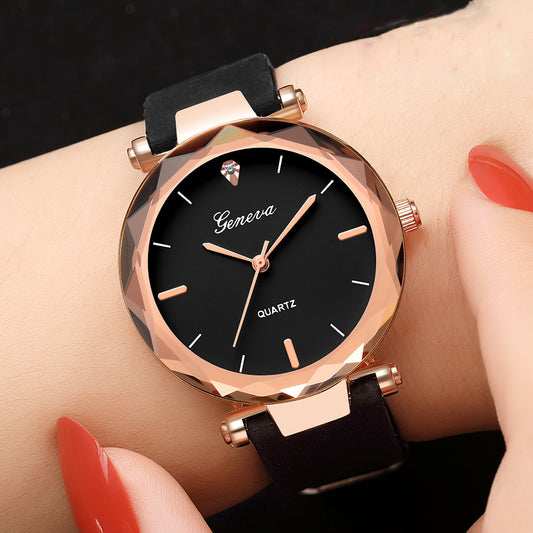 Harajuku Style Women's Round Glass Silicone Strap Watch