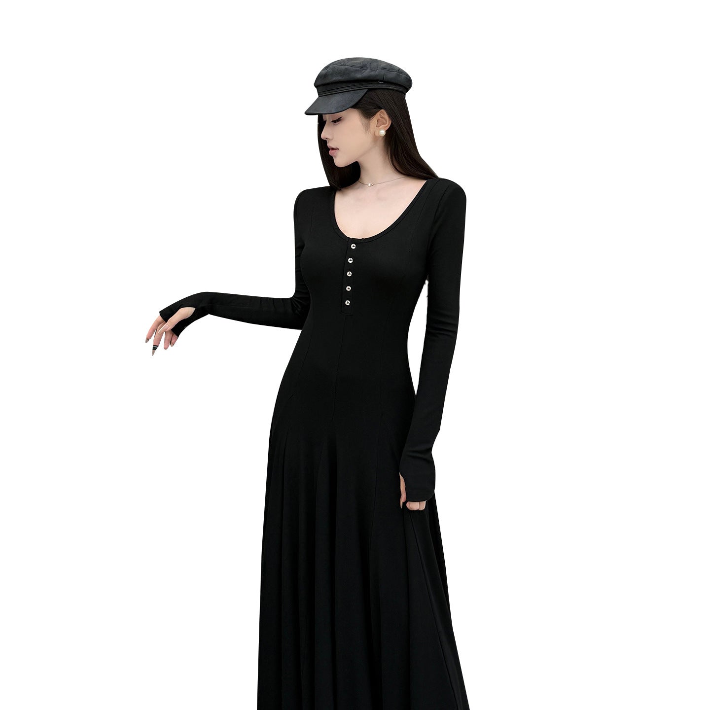 Autumn Casual Long-Sleeved Dress with A-List Style