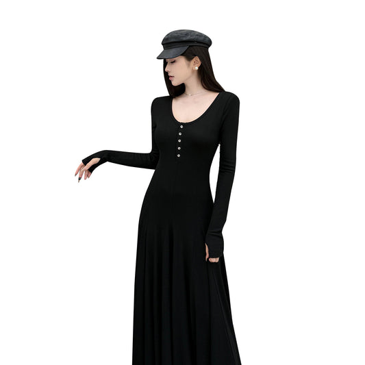 Autumn Casual Long-Sleeved Dress with A-List Style