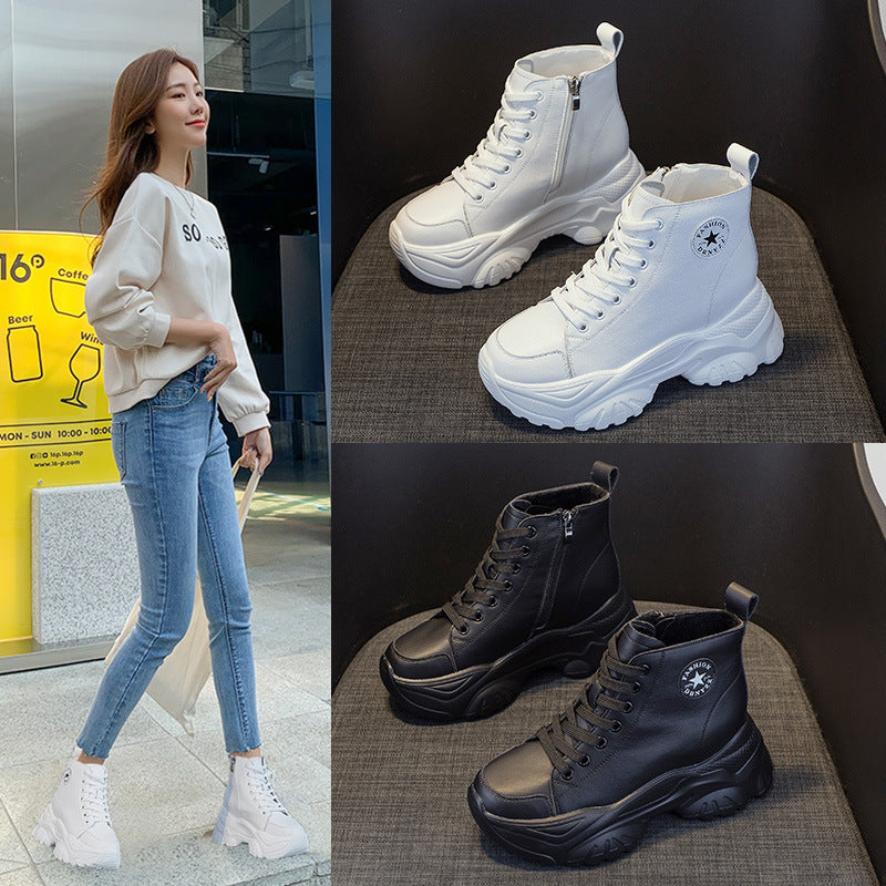 Harajuku Style Women's White Thick Bottom Casual Shoes