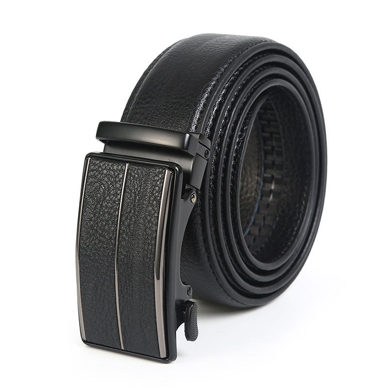 Men's Genuine Leather Automatic Buckle Belt - Crocodile Pattern