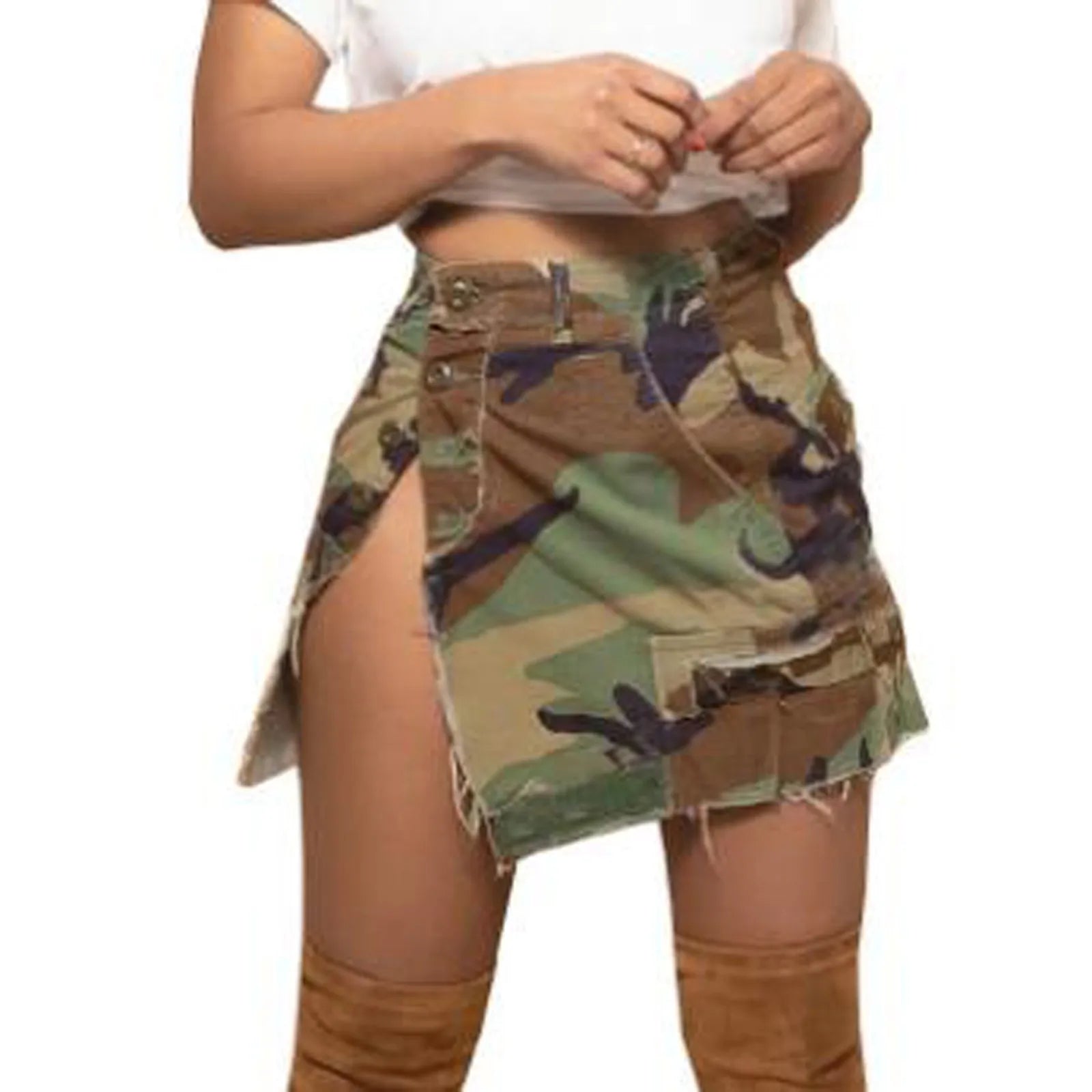 Playful Camouflage Pocket Skirt for Women