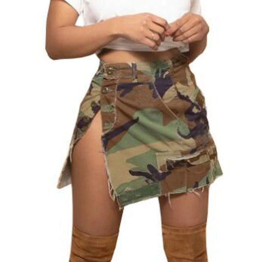 Playful Camouflage Pocket Skirt for Women