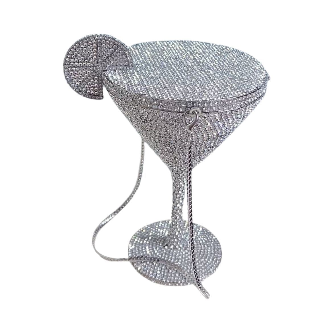Diamond Studded Cocktail Tall Cup Handheld Bag