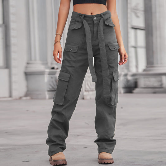 New Washed Denim Multi Pocket Heavy Casual Overalls