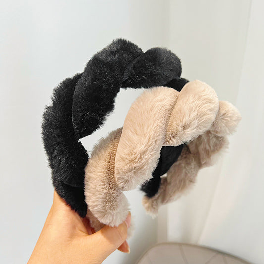 Cute Furry Rabbit Hair Braid Hair Band