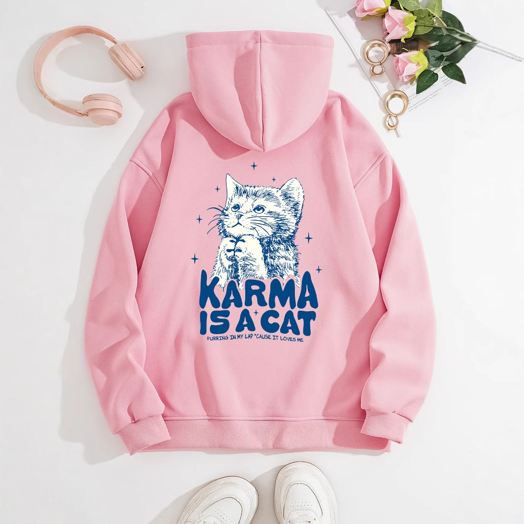 Kangaroo Pocket Hooded Long Sleeve Fleece Hoodie for Cats