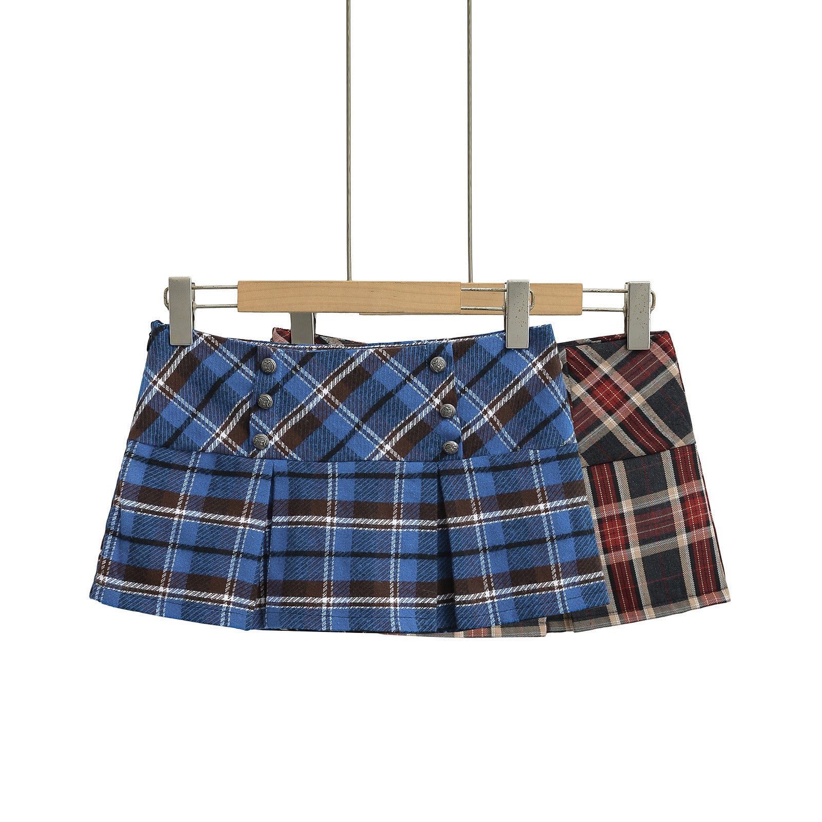 Checkered A-Line Midi Skirt for Women