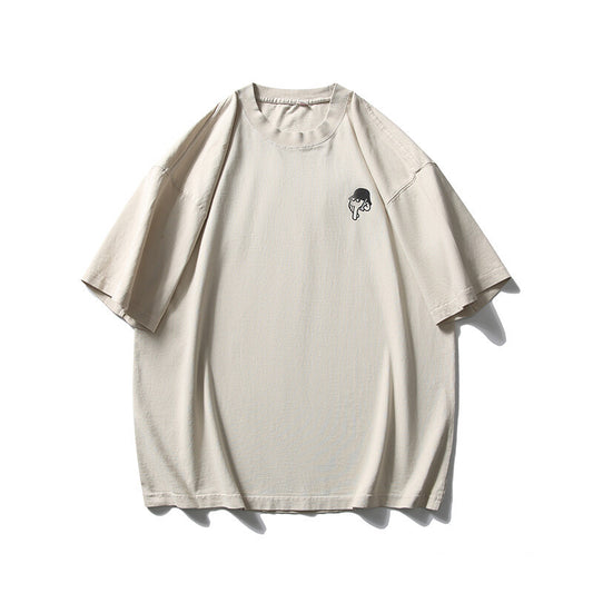 Worn-In Letter Print Loose Short Sleeve Shirt