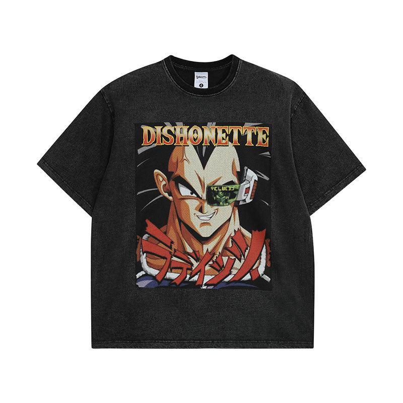 Vintage Retro Cartoon Print Short Sleeve T-Shirt