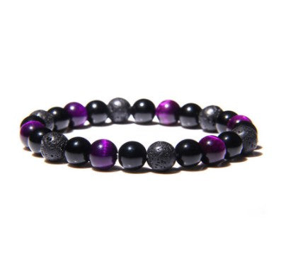 Stylish Tiger Eye & Obsidian Bracelet - Harajuku Vibes