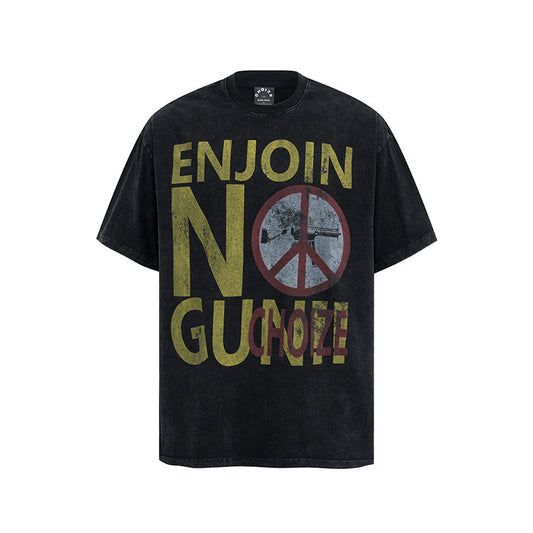 Harajuku Style Vintage Letter Print Couple Tee