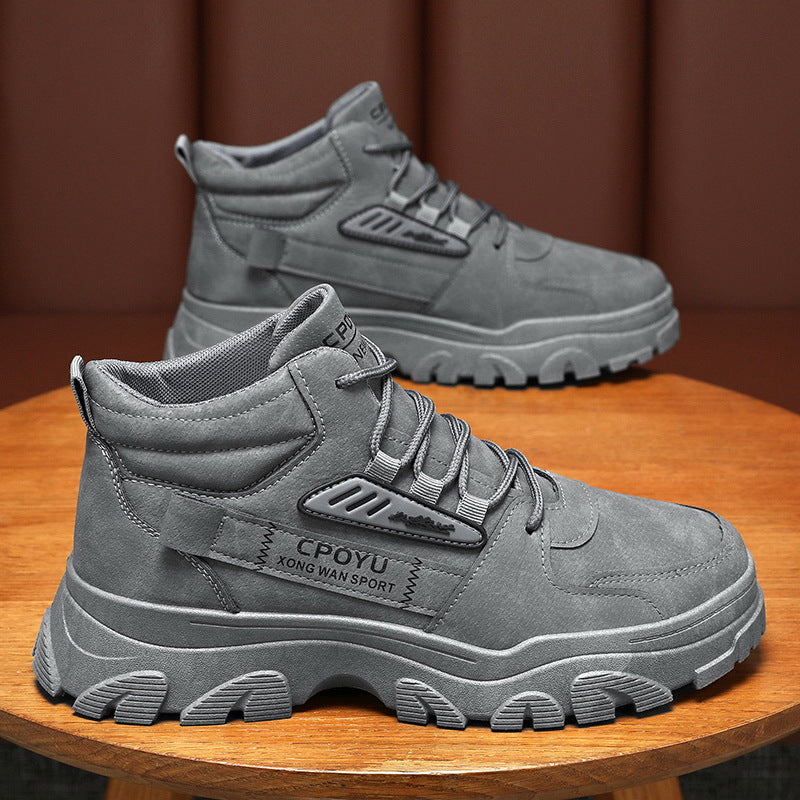Harajuku Style Breathable High Top Workwear Shoes for Men