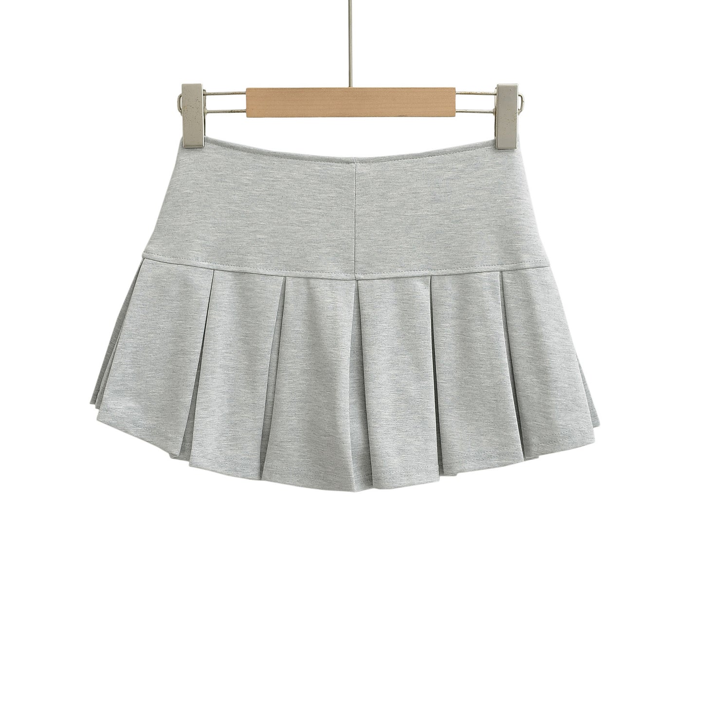 Sexy Low Waist Spliced Pleated Mini A-Line Skirt