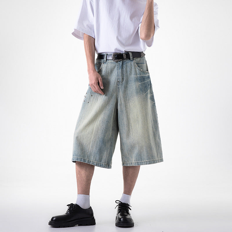 Playful Wide Leg Cropped Jeans - Harajuku Style