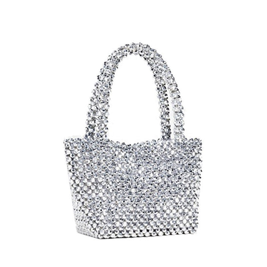 Playful Pearls Beaded Tote Bag - Harajuku Style