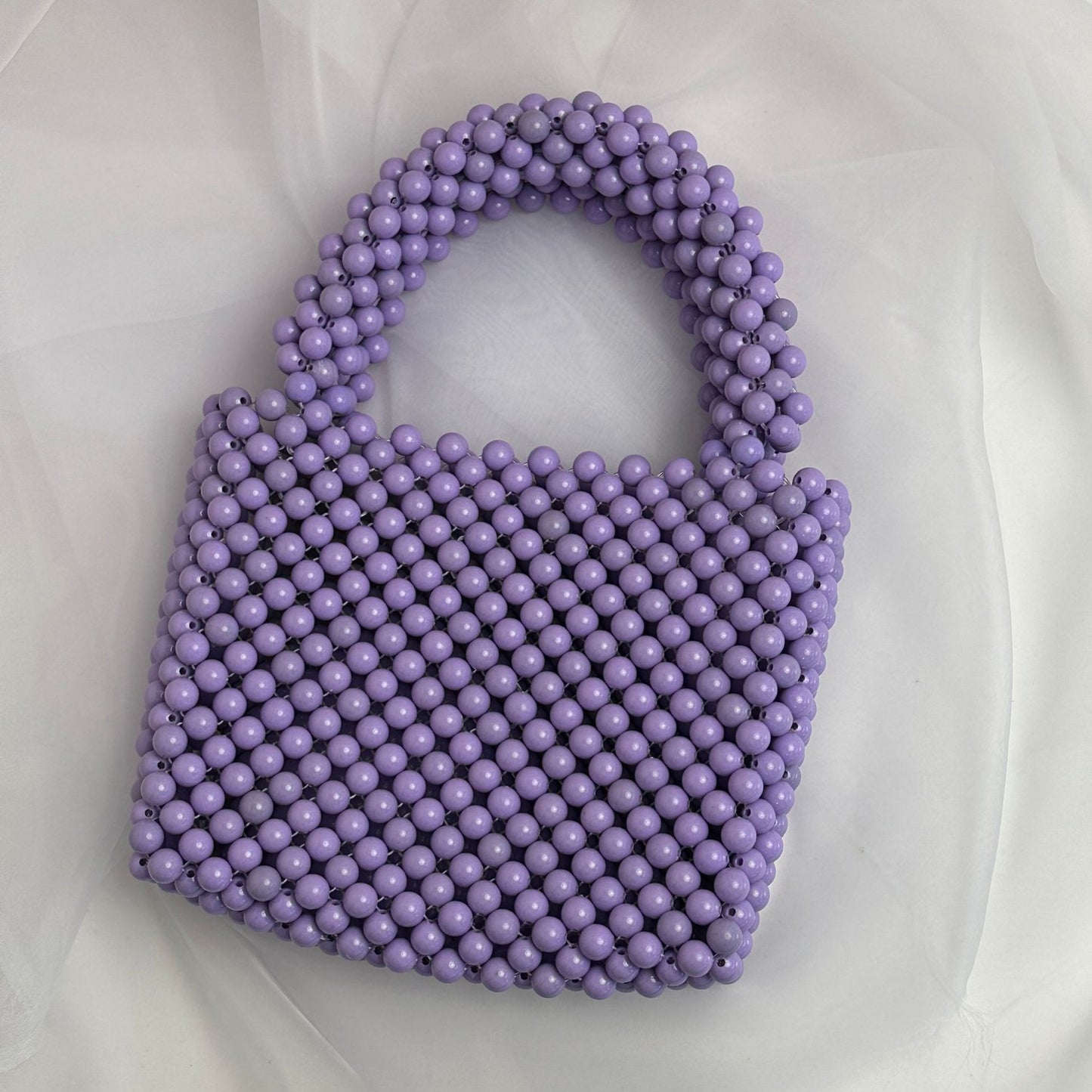 Harajuku Style Solid Color Beaded Handbag