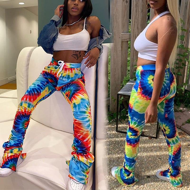 Playful Tie Dye Casual Pants for Women