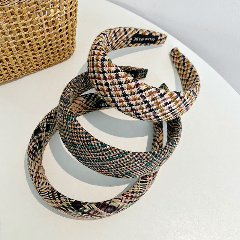 Plaid Hair Band - French Retro Style R525