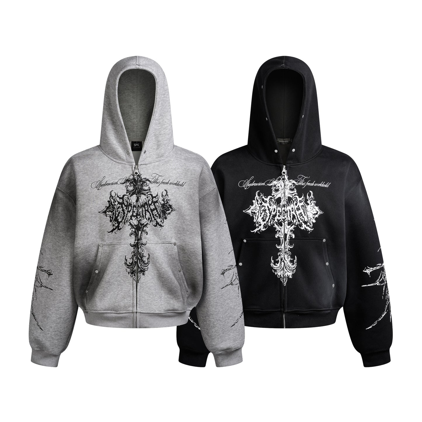 Dirty Stained Cross Hoodie