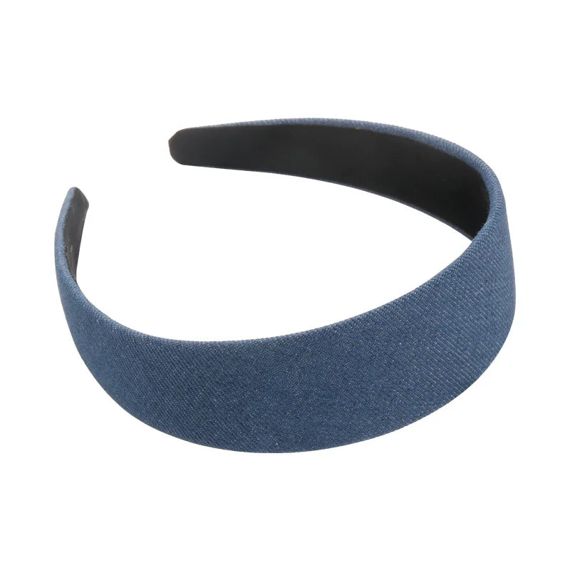 Retro Wide Edge Denim Headband for Women