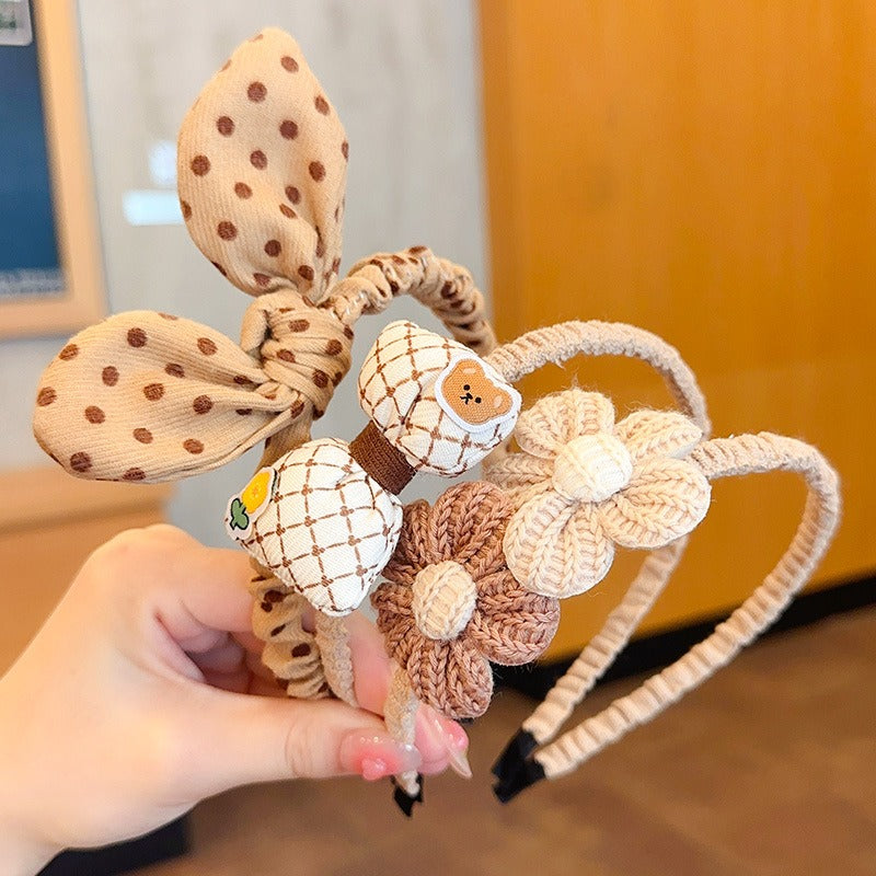 Cartoon Milk Curry Rabbit Plush Hair Band and Clip - Cute Hair Accessories