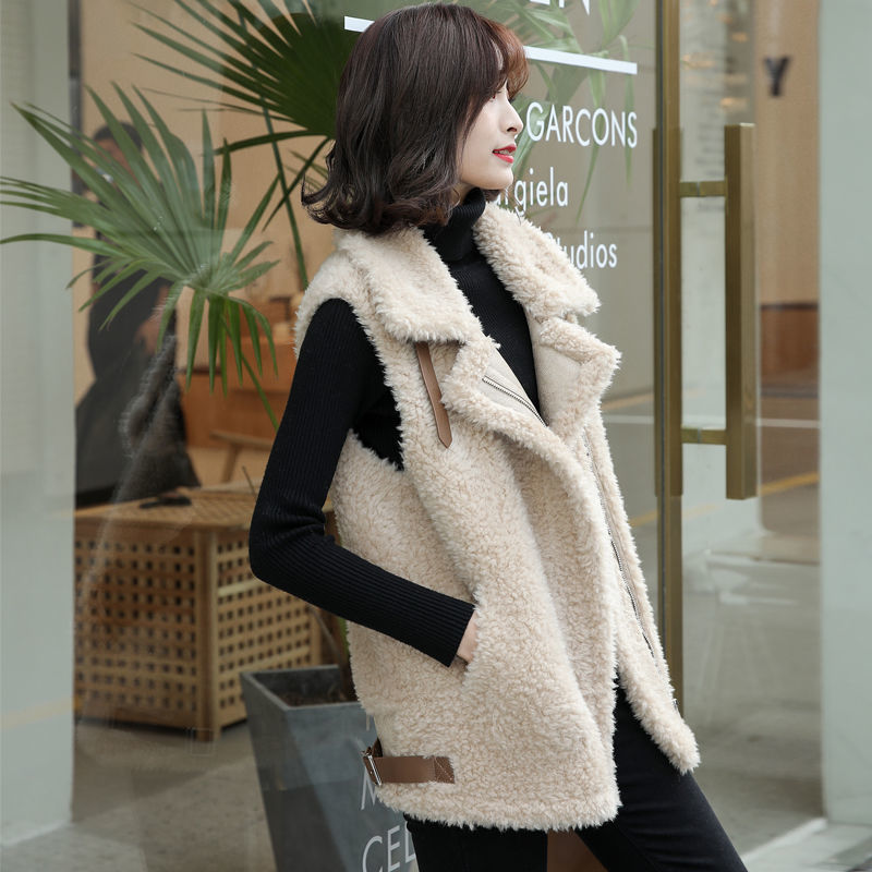 Korean Style Thickened Lamb Wool Vest for Students