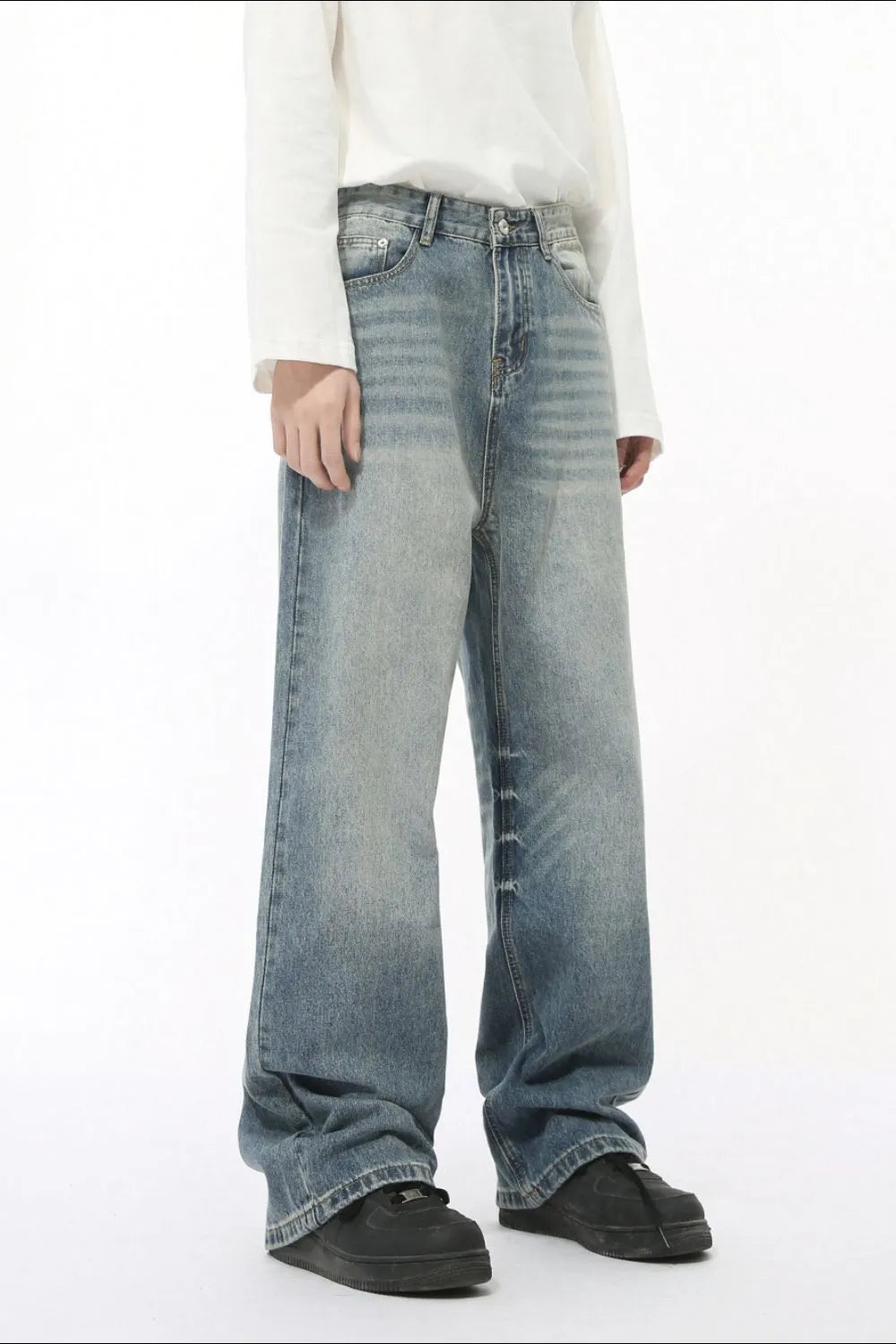 High Rise Wide Leg Casual Jeans - Harajuku Style
