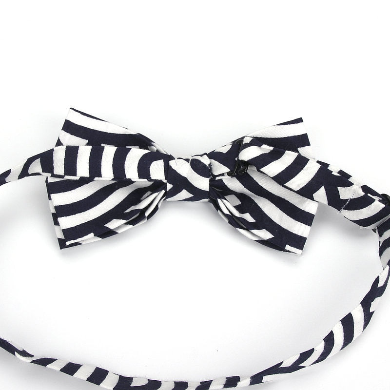 Cotton Vintage Anchor Print Bow Tie
