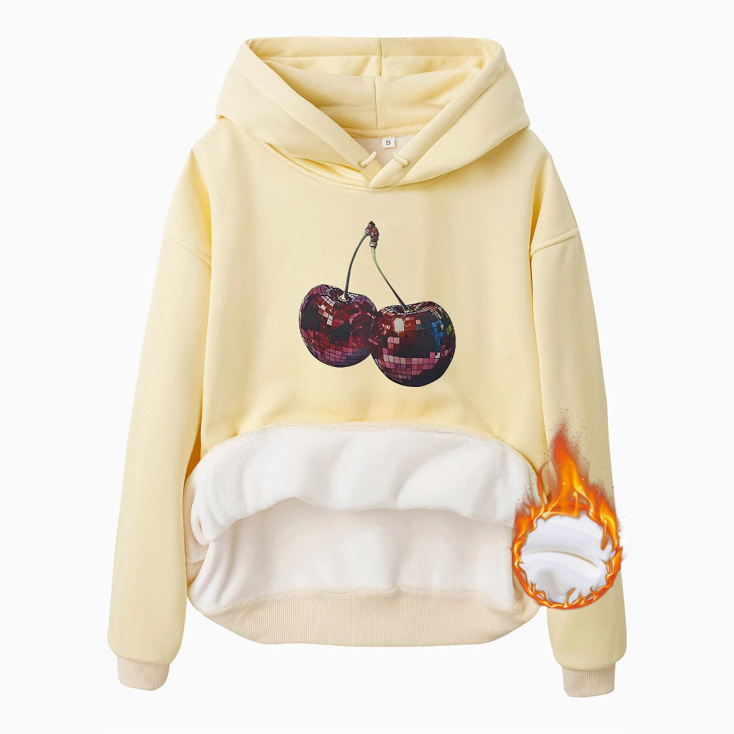 Hooded Sweatshirt with Cherry Print