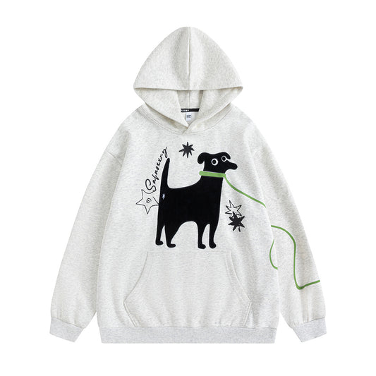 Retro Hoodie Design with Fun Embroidery