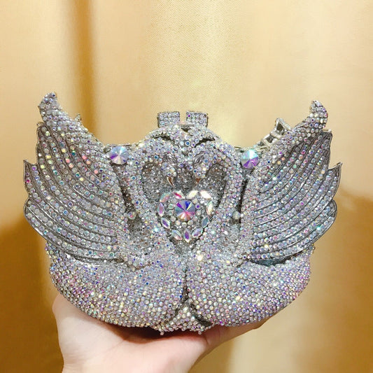 Swan Diamond Studded Dinner Bag