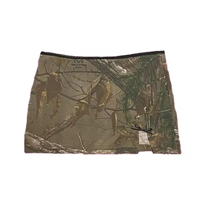 Elastic Waist Lace Short Skirt with Ribbon Bow Design