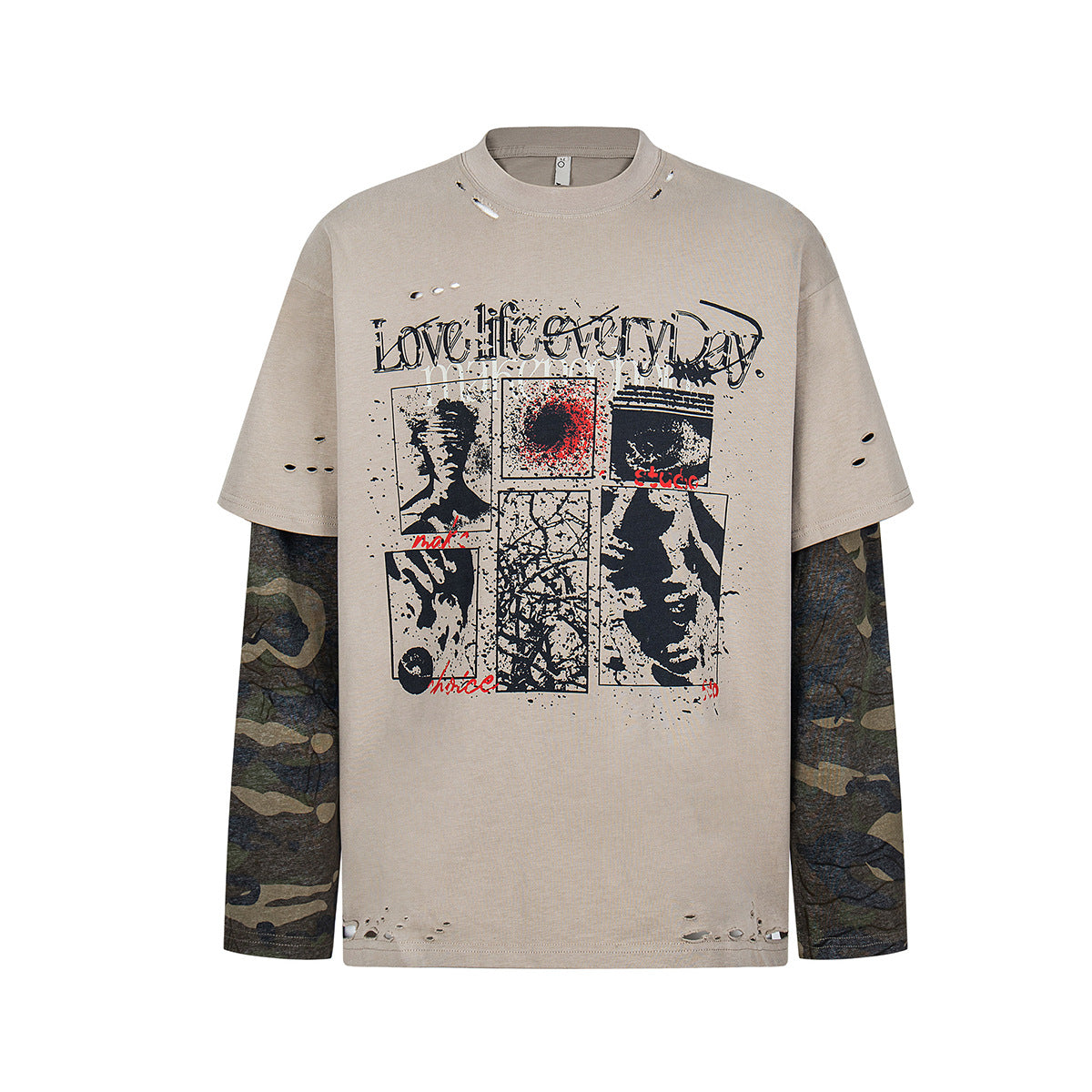 Camouflage Fake Two Sports T-Shirt