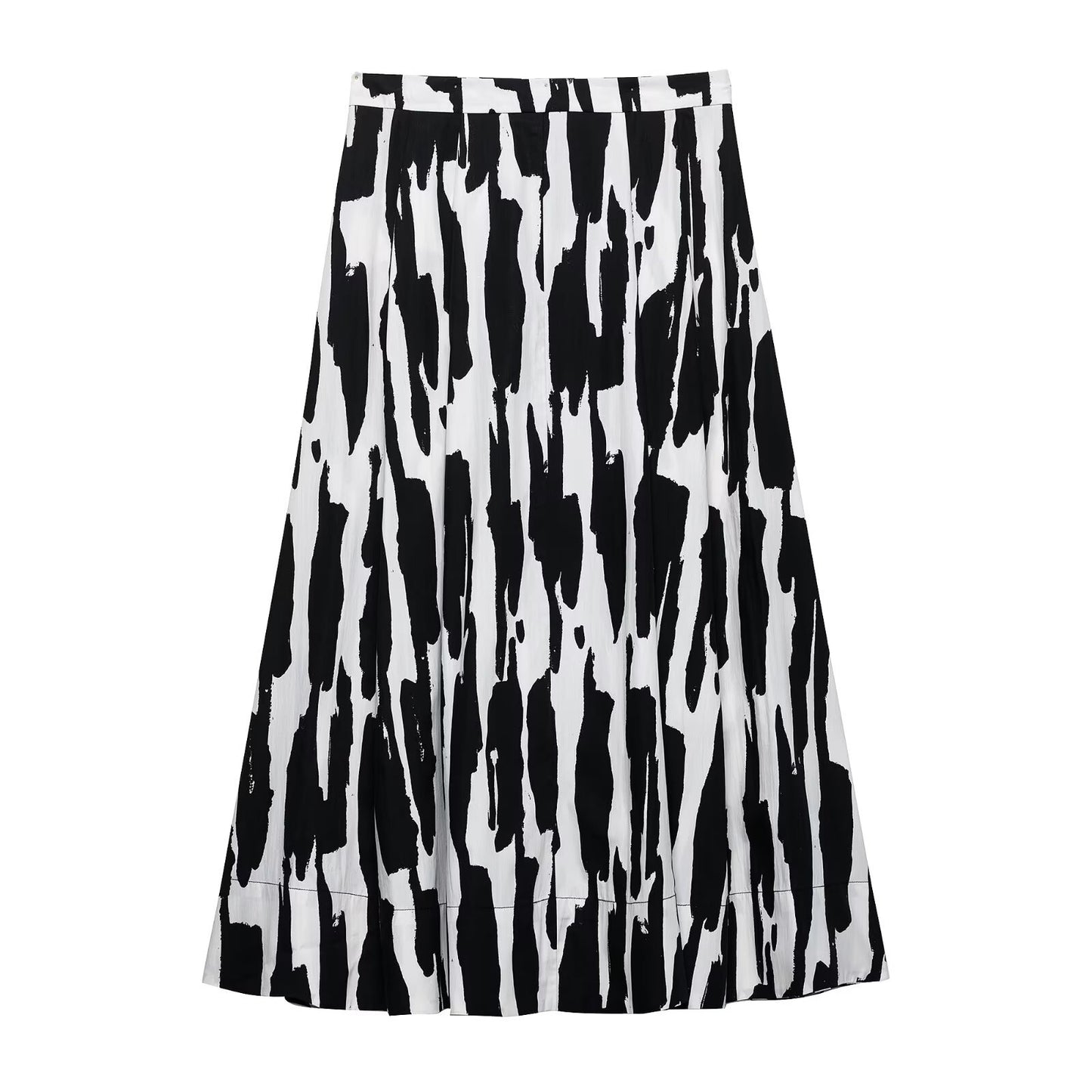 Harajuku Style Elastic Waist Printed Half Skirt for Women