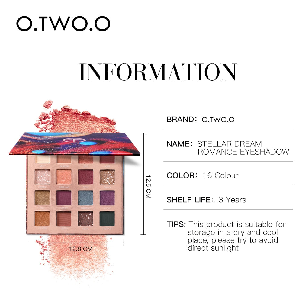 Stellar Romance 16-Color Eyeshadow Palette - Vibrant & Long-Lasting