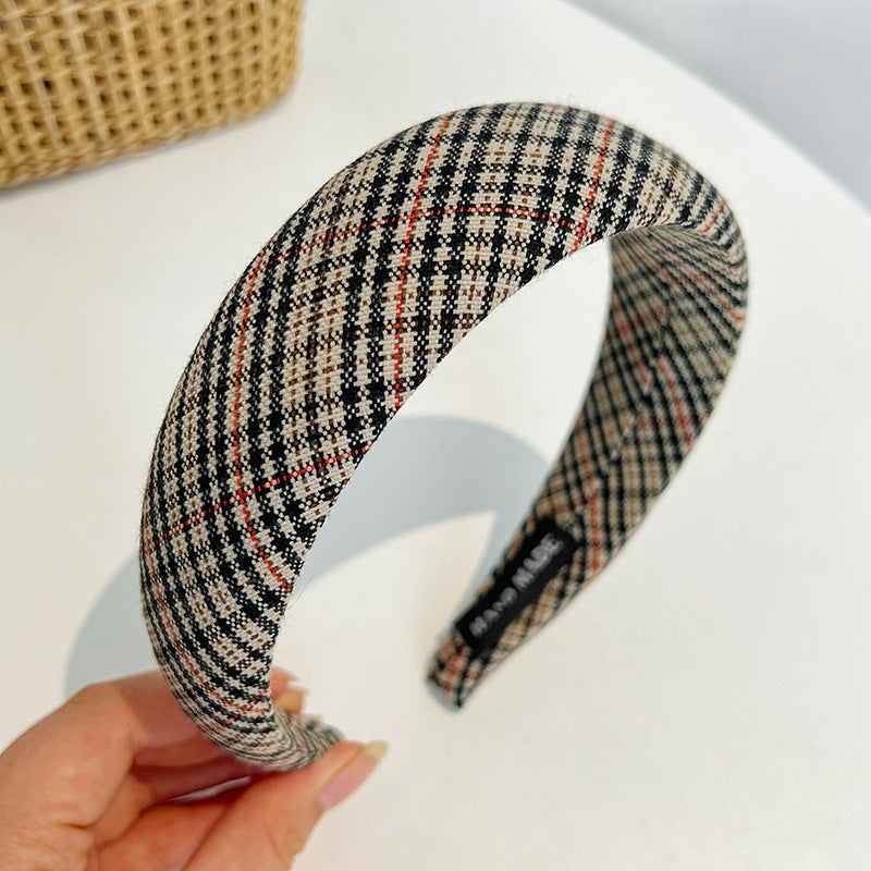 Plaid Hair Band - French Retro Style R525