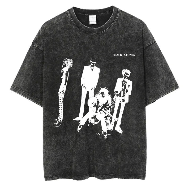 Harajuku Street Pattern Vintage Cotton T-Shirt