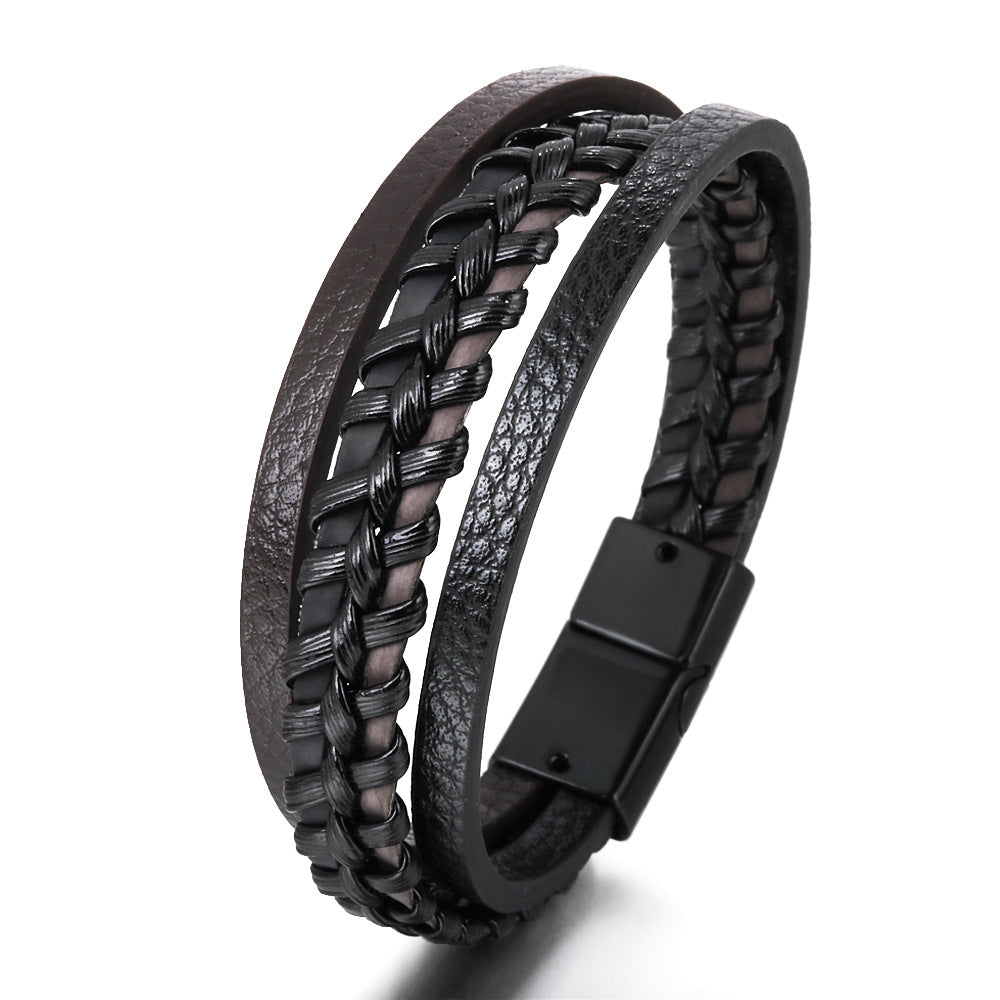 Harajuku Style Magnetic Leather Rope Bracelet