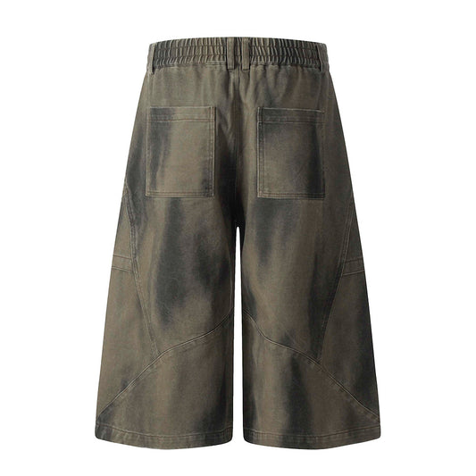 Harajuku-Inspired Distressed Denim Seven-Quarter Pants