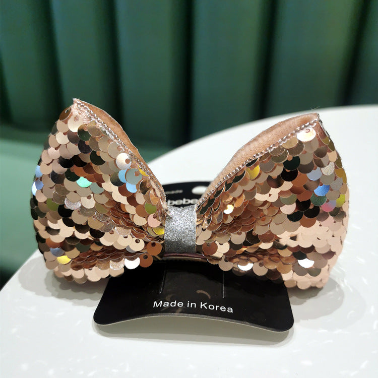 Japanese Style Children's Hair Accessories  Sequins Three-Dimensional Bow Edge Clip Hairpin