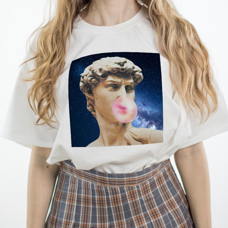 David Michelangelo Bubble Gum Printed Harajuku T-Shirt