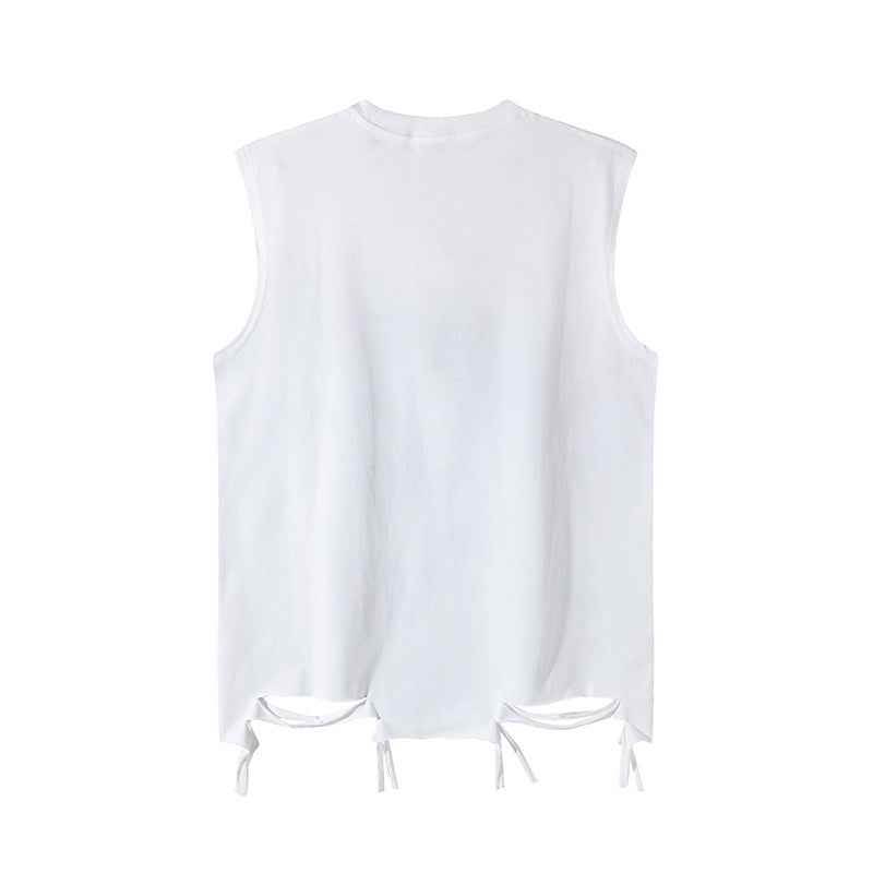Harajuku Style Distressed Graffiti Butterfly Vest