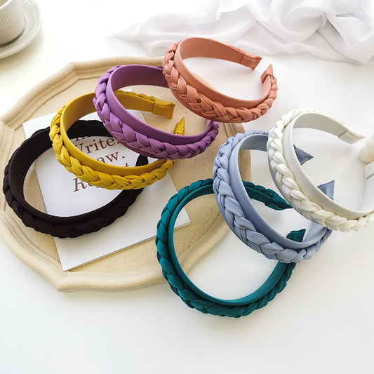 Hair Hoop Solid Color Braided Headband