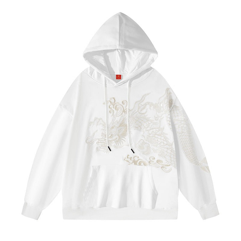 Harajuku Style Embroidered Hoodie for Trendy Couples