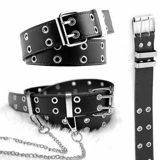 Gothic Punk Style Chain Decorative Eyelet Belt