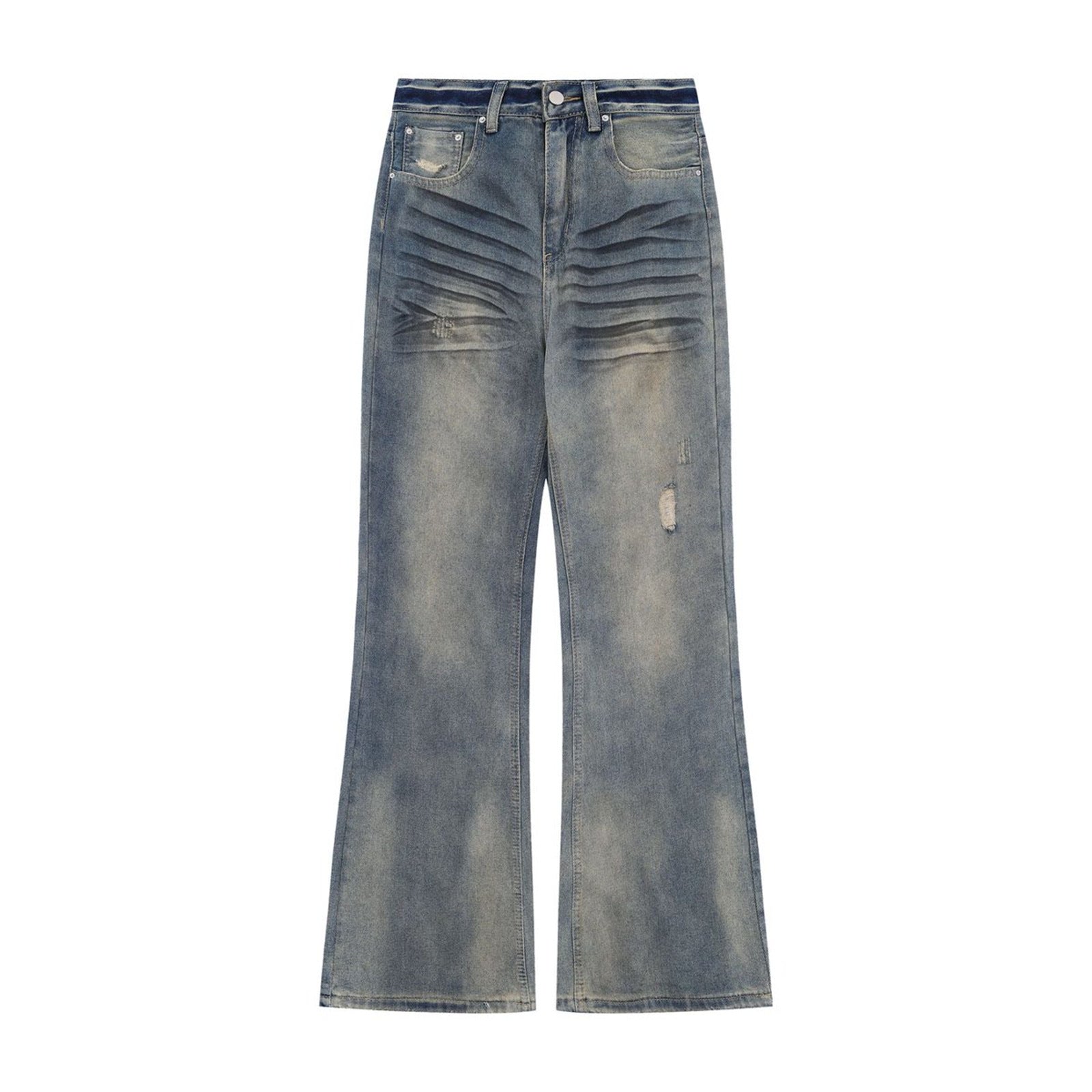 Harajuku Style Washed Straight Leg Jeans - Unisex