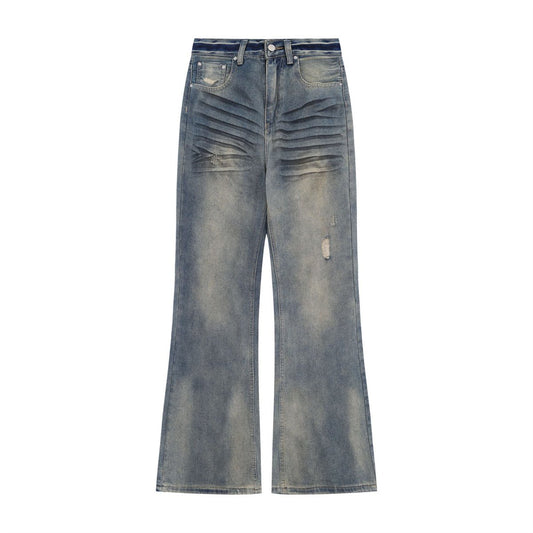 Harajuku Style Washed Straight Leg Jeans - Unisex