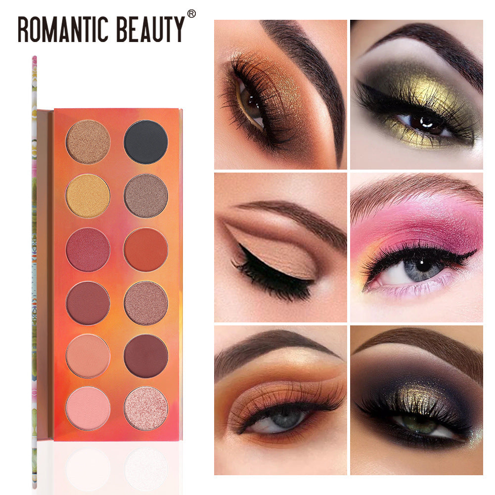 12 Color Dazzle Eye Shadow Palette - Pearlescent Matte Finish